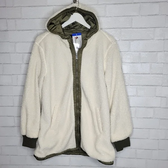 1 Madison Expedition Cream Olive Wooly Hooded Jacket - Picture 1 of 6